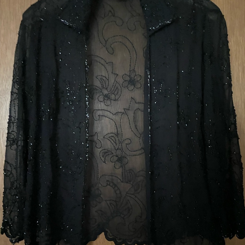 Smart sheer Beaded Black Jacket